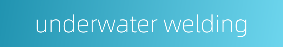 underwater welding的同义词