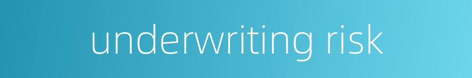 underwriting risk的同义词
