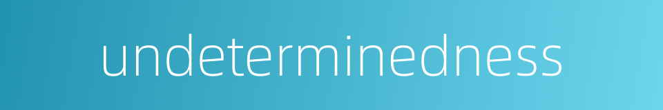 undeterminedness的同义词