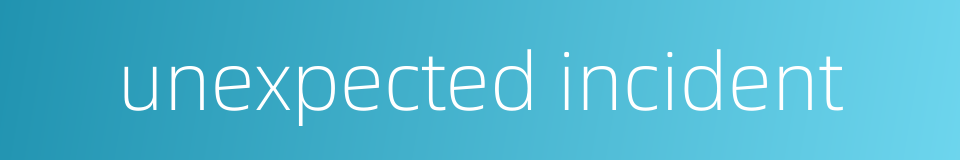 unexpected incident的同义词