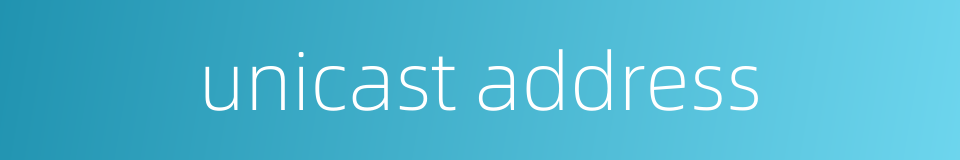 unicast address的同义词