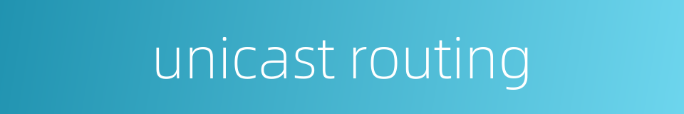 unicast routing的同义词