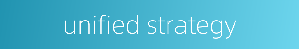 unified strategy的同义词