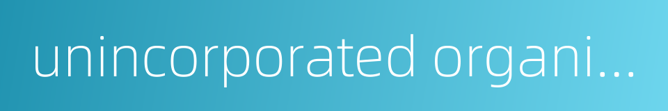 unincorporated organization的同义词