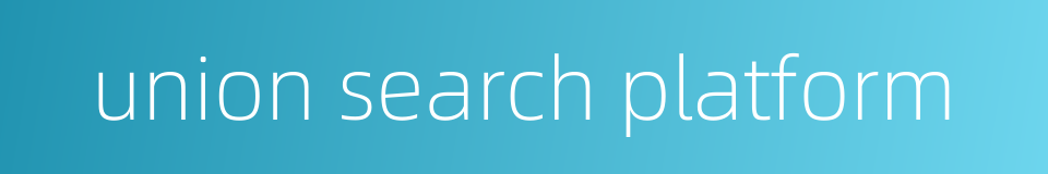union search platform的同义词