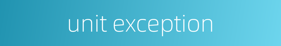 unit exception的同义词