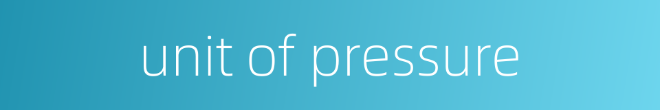 unit of pressure的同义词