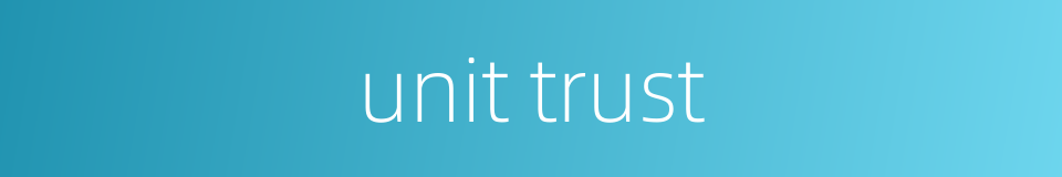 unit trust的同义词