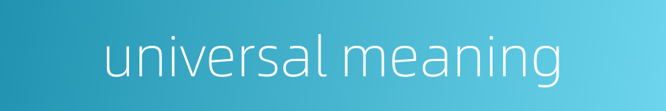 universal meaning的同义词