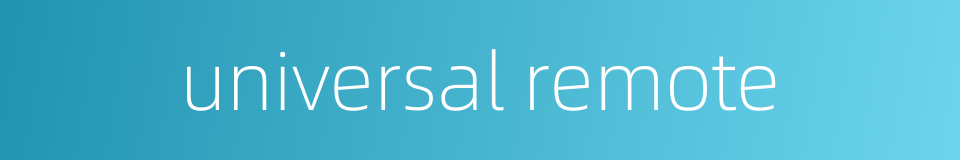 universal remote的同义词