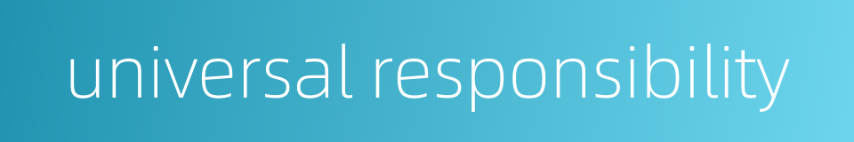 universal responsibility的同义词