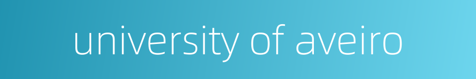 university of aveiro的同义词