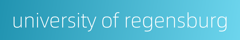university of regensburg的同义词