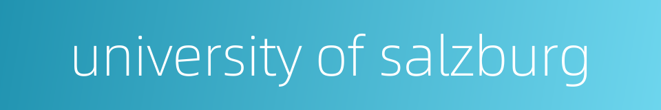 university of salzburg的同义词