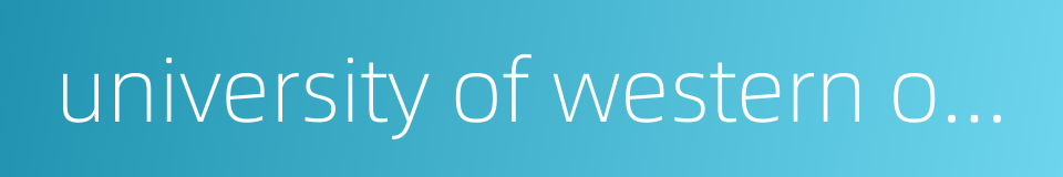 university of western ontario的同义词