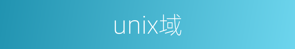 unix域的同义词