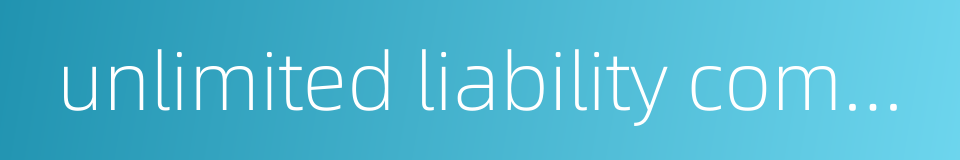 unlimited liability company的同义词