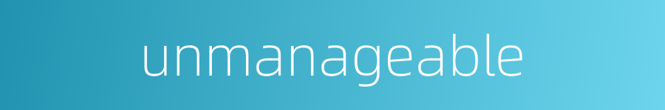 unmanageable的同义词