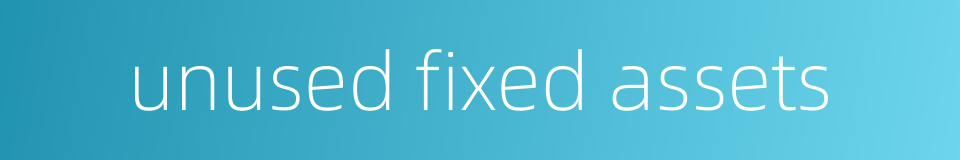 unused fixed assets的同义词