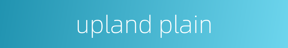 upland plain的同义词