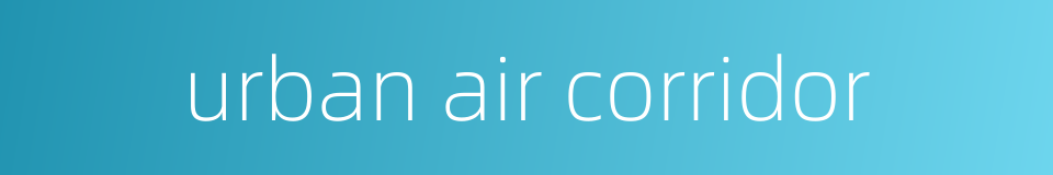 urban air corridor的同义词