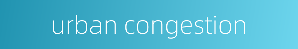 urban congestion的同义词