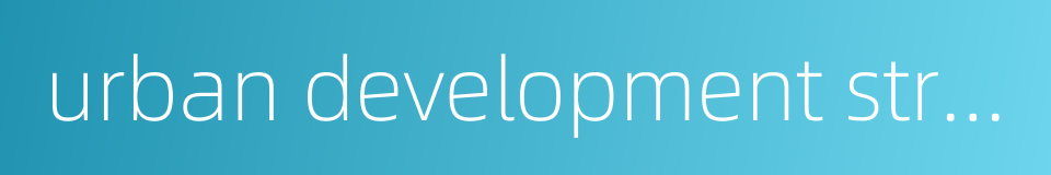 urban development strategy的同义词
