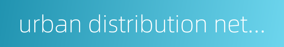 urban distribution network的同义词