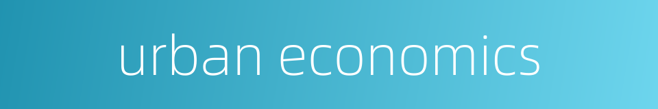 urban economics的同义词