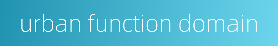 urban function domain的同义词