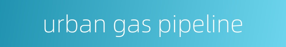urban gas pipeline的同义词