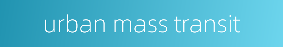 urban mass transit的同义词