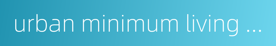 urban minimum living security的同义词