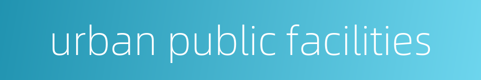 urban public facilities的同义词