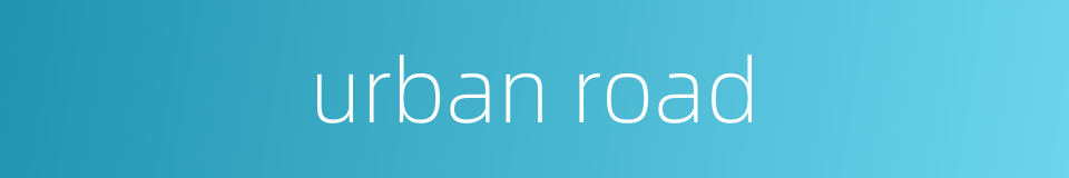 urban road的同义词
