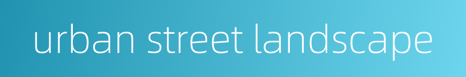 urban street landscape的同义词