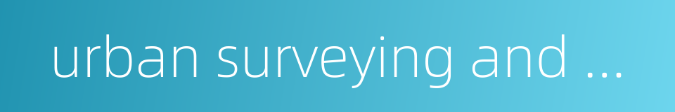 urban surveying and mapping的同义词