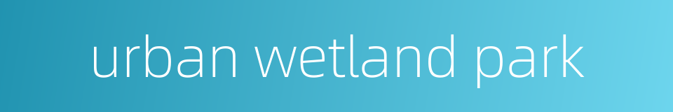 urban wetland park的同义词