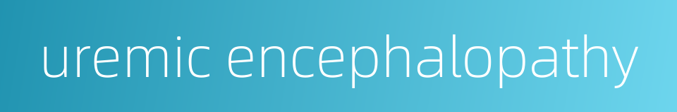 uremic encephalopathy的同义词