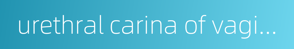 urethral carina of vagina的同义词