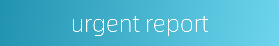 urgent report的同义词