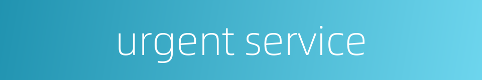 urgent service的同义词