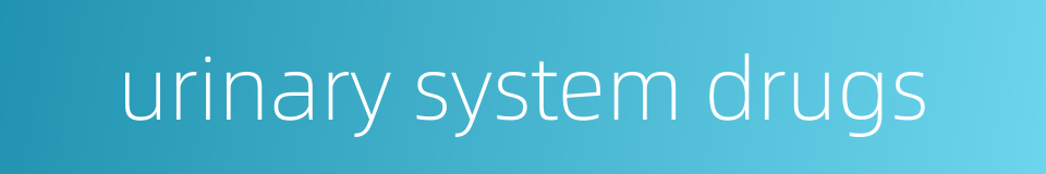 urinary system drugs的同义词