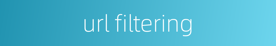 url filtering的同义词