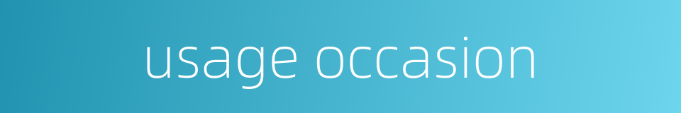 usage occasion的同义词