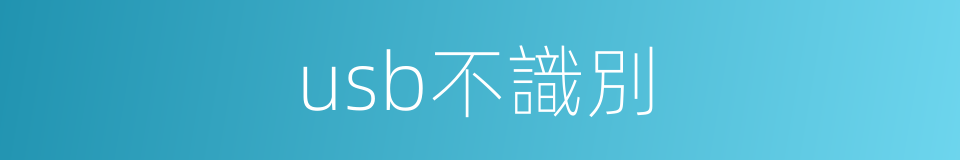 usb不識別的同義詞