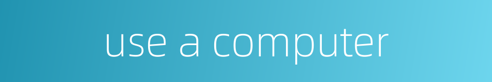 use a computer的同义词