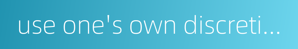 use one's own discretion的同义词