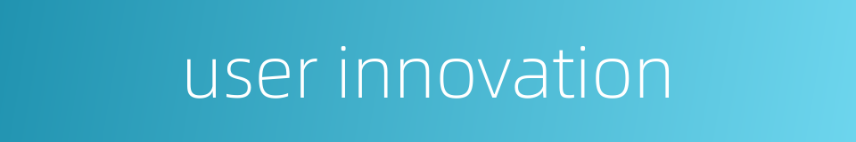 user innovation的同义词