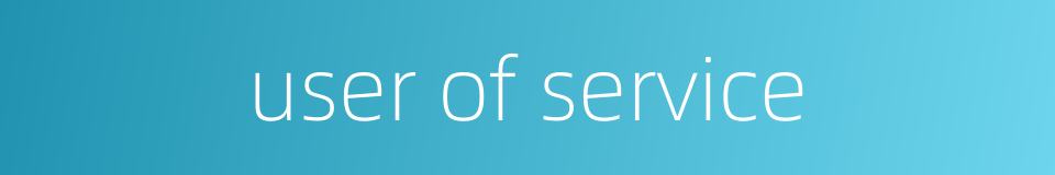 user of service的同义词